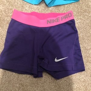 Purple/Pink Nike Pro Women Training Shorts